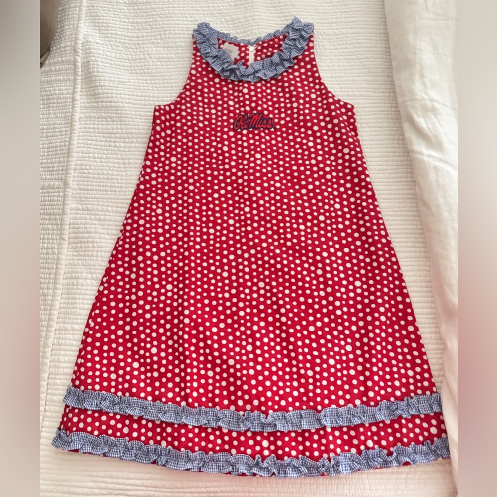 Vive la Fete Ole Miss Red Polka Dot dress size 6 NWOT